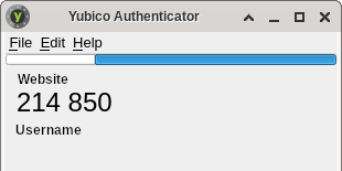 Authenticator displaying a secret. Double click on the digits copies to clipboard